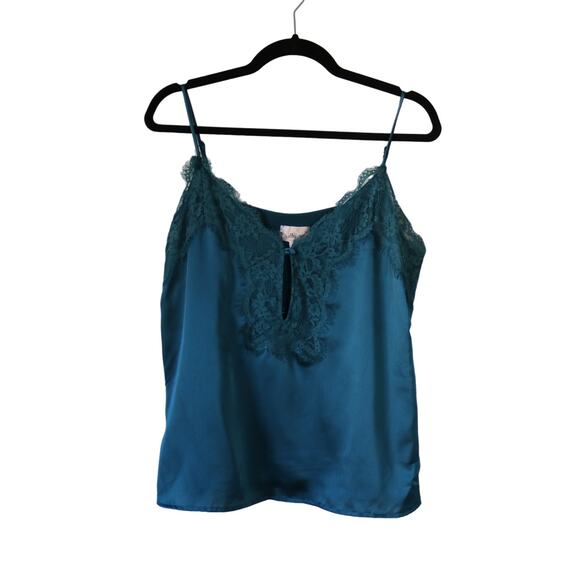 Willow & Root Tops - Willow & Root Women's Satin Slip Top Tank Lace Medium